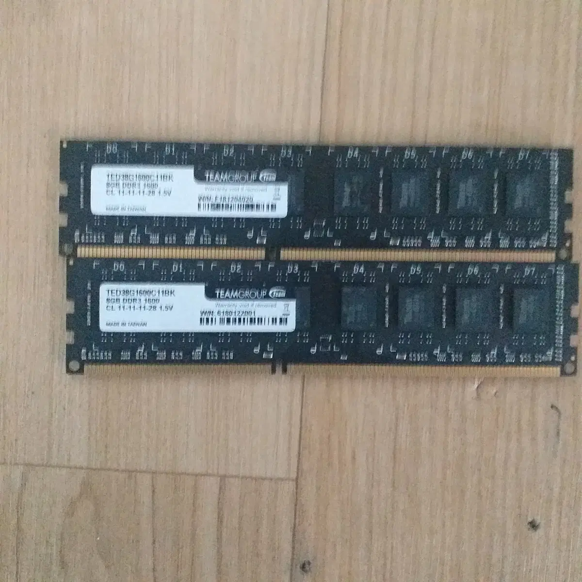 팀 그룹 데스크탑용 DDR3 12800 8G 2개